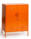 Medium Steel Metal Locker in Burnt Orange
