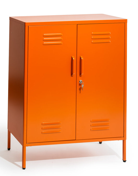 Medium Steel Metal Locker in Burnt Orange