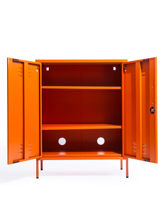 Medium Steel Metal Locker in Burnt Orange