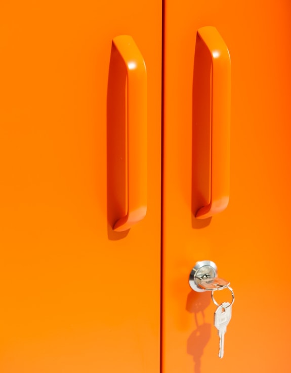 Medium Steel Metal Locker in Burnt Orange