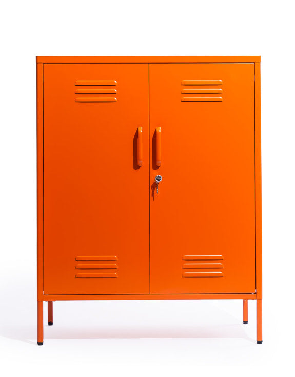 Medium Steel Metal Locker in Burnt Orange