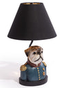 Gentry Pug Table Lamp w/ Black, Gold-Lined Shade