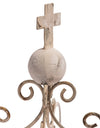 Antique White Metal Crown Candle Holder