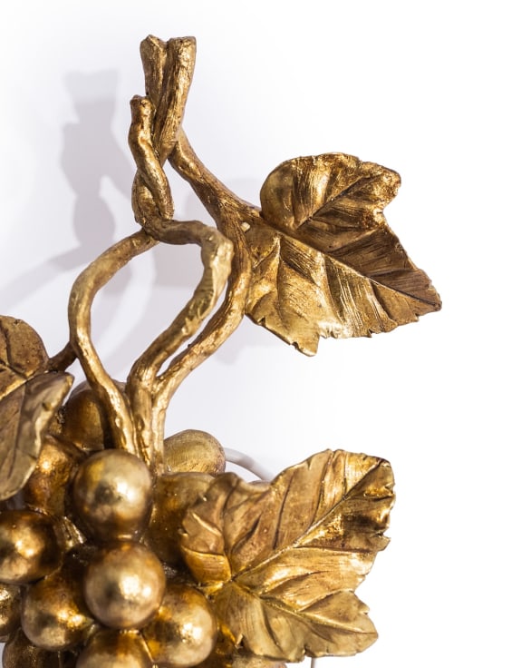 Antique Gold Grape Vine Wall Lamp