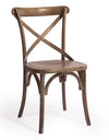 Pair of Reclaimed Elm Cross-Back Dining Chairs (MAIL ORDER BOXED)