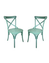 Pastel Mint Green Reclaimed Elm Cross-Back Dining Chair (MAIL ORDER BOXED)
