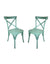 Pastel Mint Green Reclaimed Elm Cross-Back Dining Chair (MAIL ORDER BOXED)