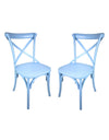 Pastel Blue Reclaimed Elm Cross-Back Dining Chair (MAIL ORDER BOXED)