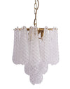 Brass w/ Clear Bubbled Glass "Gicel" Chandelier