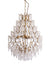 Large Antique Gold Multi Teardrop Chandelier w/ Frosted Crystals