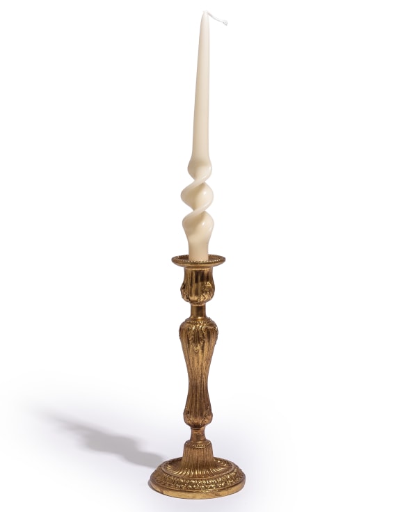 Large Antique Gold Empire Candlestick