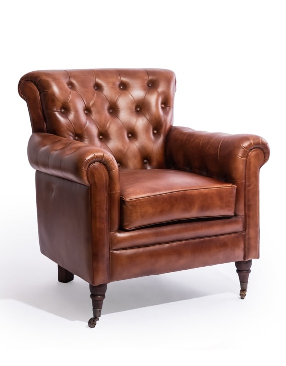 Vintage Leather Chesterfield Armchair