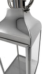 Medium Square Polished Steel and Glass Lantern