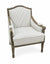Blue and white pinstripe occasional armchair in handloomed cotton with mango wood frame - Sohowells