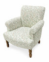 Green William Morris Willow Boughs patterned occasional armchair with solid mango wood frame and legs - Sohowells