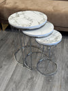 Raja Round Nest Of Tables Set - 3 Pieces Nesting Table Wood Top