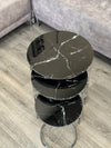 Paglia Round Nest Of Tables Set - 3 Pieces Nesting Table Tempered Glass Top
