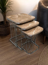 Geneva Square Nest Of Tables Set - 3 Pieces Nesting Table Engineered Wood Top