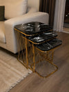 Esteria Square Nest Of Tables Set - 3 Pieces Nesting Table Engineered Wood Top