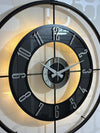 Large Decorative Wall Clock 60x80cm Metal Frame Modern Design with Glass & Led Lights For Living Room, Hallway, Kitchen, Office,Bedroom