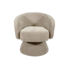 Manon taupe chenille swivel armchair with compact rounded frame - Sohowells