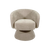 Manon taupe chenille swivel armchair with compact rounded frame - Sohowells