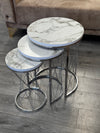 Raja Round Nest Of Tables Set - 3 Pieces Nesting Table Wood Top