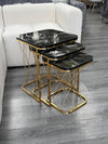 Esteria Square Nest Of Tables Set - 3 Pieces Nesting Table Engineered Wood Top