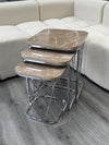Geneva Square Nest Of Tables Set - 3 Pieces Nesting Table Engineered Wood Top