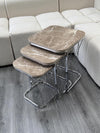 Geneva Square Nest Of Tables Set - 3 Pieces Nesting Table Engineered Wood Top