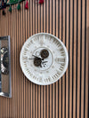 Berlin Moving Gears Decorative Wall Clock Oversize Extra Large 23 Inch/60 cm Ekru