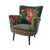 Lotte hand-embroidered armchair in charcoal grey velvet with multicoloured floral embroidery - Sohowells