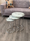 Brooklyn Round Nest Of Tables Set - 3 Pieces Nesting Table Tempered Glass Top