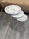 Raja Round Nest Of Tables Set - 3 Pieces Nesting Table Wood Top