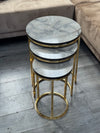 Chala Round Nest Of Tables Set - 3 Pieces Nesting Table Wood Top