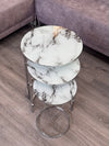 Brooklyn Round Nest Of Tables Set - 3 Pieces Nesting Table Tempered Glass Top