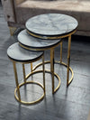 Chala Round Nest Of Tables Set - 3 Pieces Nesting Table Wood Top