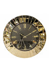 Daisy Decorative Wall Clock Oversize Extra Large, Real Mirror & Glass Gold