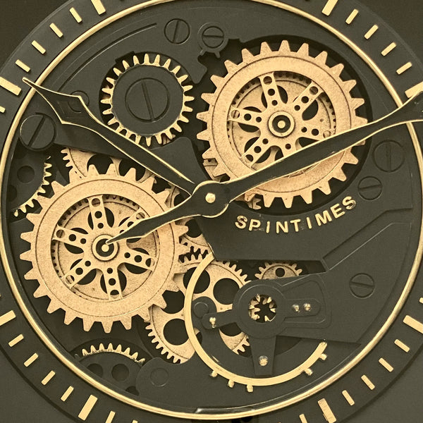 Milano Moving Gears Decorative Wall Clock Oversize Extra Large 23 Inch/60 cm Gold