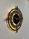 Decorative Wall Clock 48x48cm Metal Frame Modern Sonoma Design with MDF & Led Lights For Living Room, Hallway, Kitchen, Office,Bedroom