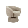Taupe woven chenille swivel chair shown from an alternative angle - Sohowells