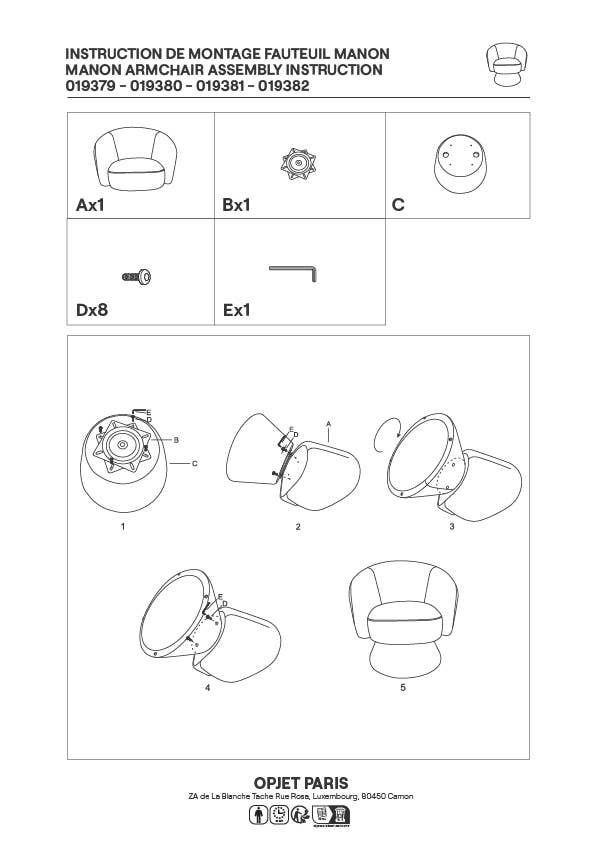 Manon swivel armchair dimension and specification guide - Sohowells