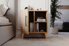 Additional view of light pine bedside cabinet with open shelving - Sohowells