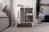 Additional view of white bedside cabinet with open shelving - Sohowells