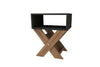 Additional view of anthracite and light pine X-leg side table - Sohowells