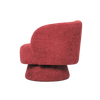 Red curved swivel armchair shown in a room setting - Sohowells