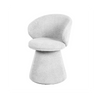 Sergio compact white swivel chair with armrests and metal base - Sohowells