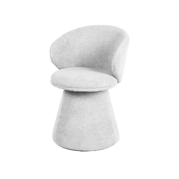 Sergio compact white swivel chair with armrests and metal base - Sohowells