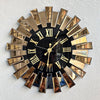 Piano Decorative Wall Clock Oversize Extra Large, Real Mirror & Glass Gold