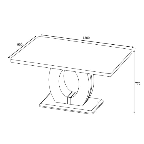 Neptune Medium Marble Effect Grey/White Dining Table